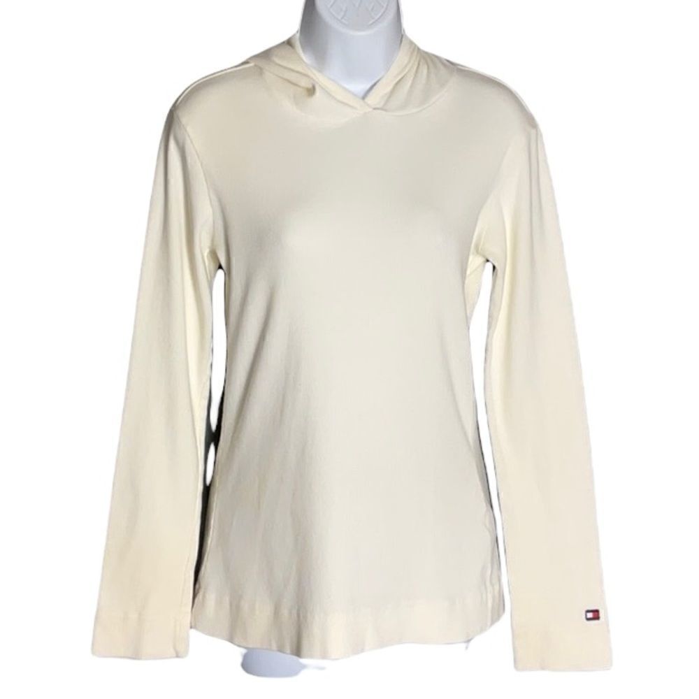 Long Sleeve Thermal Type Hooded Top Cream Color